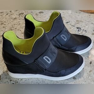 DKNY Black and Neon Green Sneakers